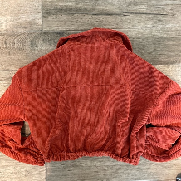 Burnt Orange Corduroy Cropped Jacket - Picture 2 of 4